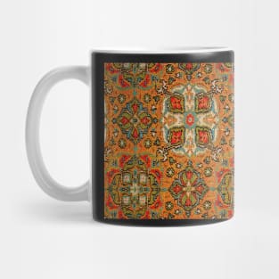 Vibrant orange Persian silk brocade Mug